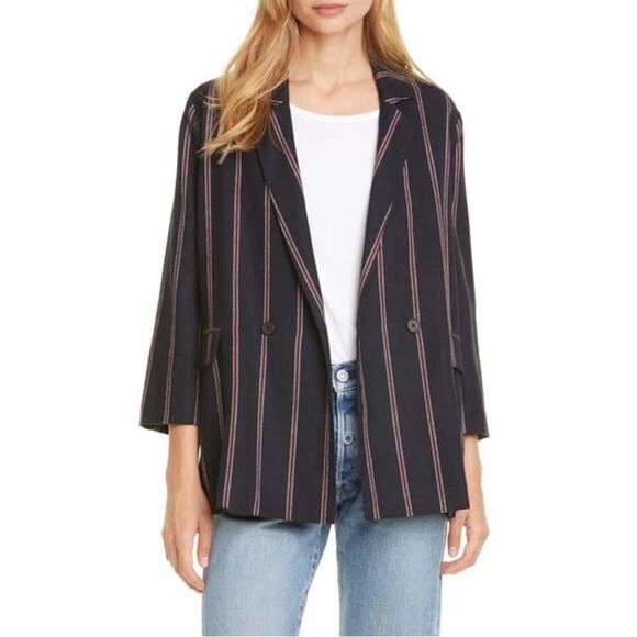 The GREAT. The Academy Blazer in Oxford Stripe Size 0 / XS
